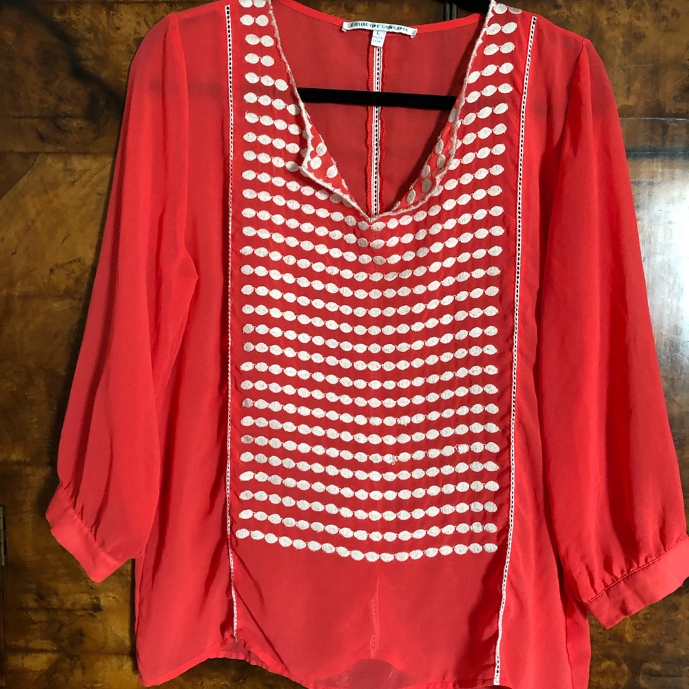Sheer blouse.